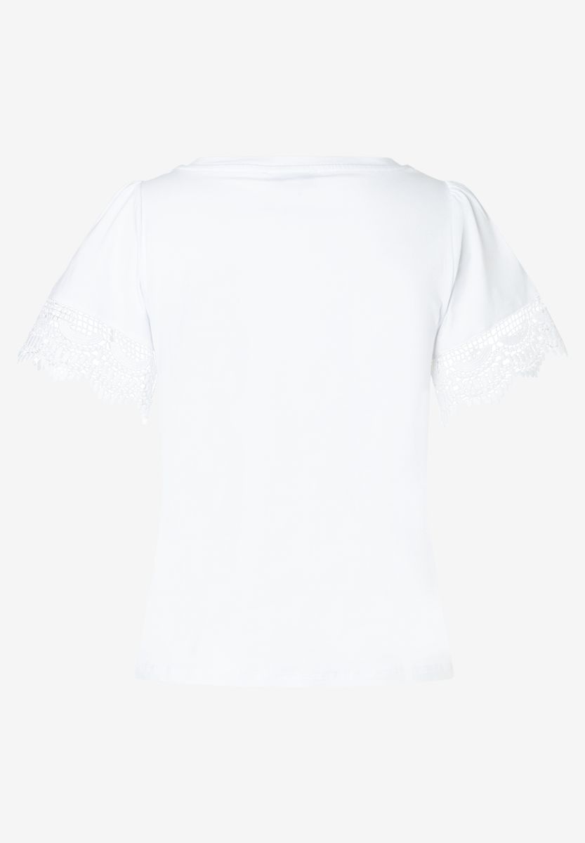 T-Shirt mit Spitzen-Ärmel