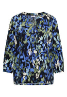 3/4-Arm Bluse mit Turn-Up und Print