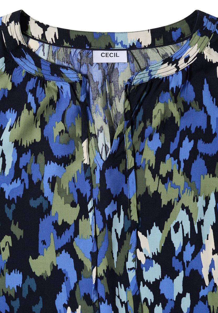 3/4-Arm Bluse mit Turn-Up und Print