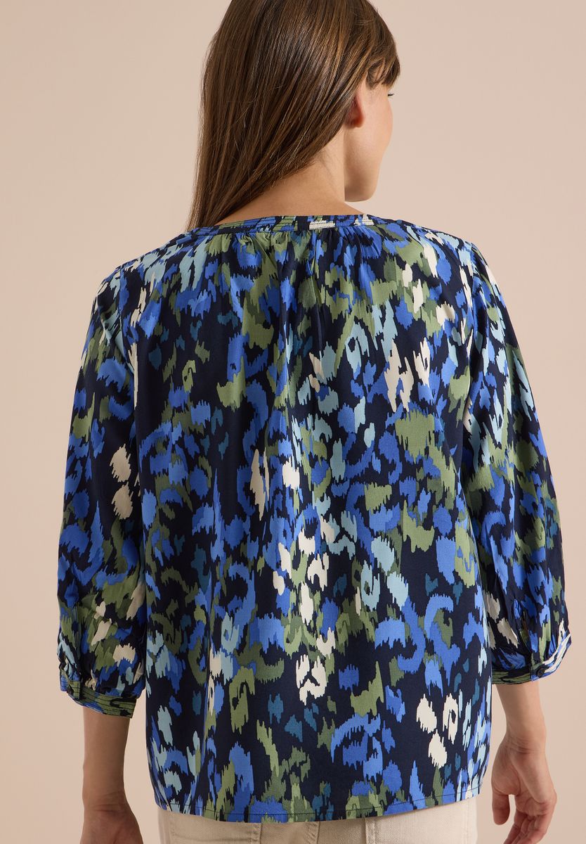 3/4-Arm Bluse mit Turn-Up und Print