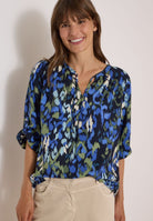 3/4-Arm Bluse mit Turn-Up und Print
