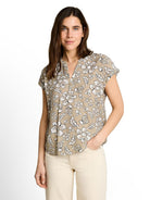 Loose Fit Bluse mit V-Ausschnitt
