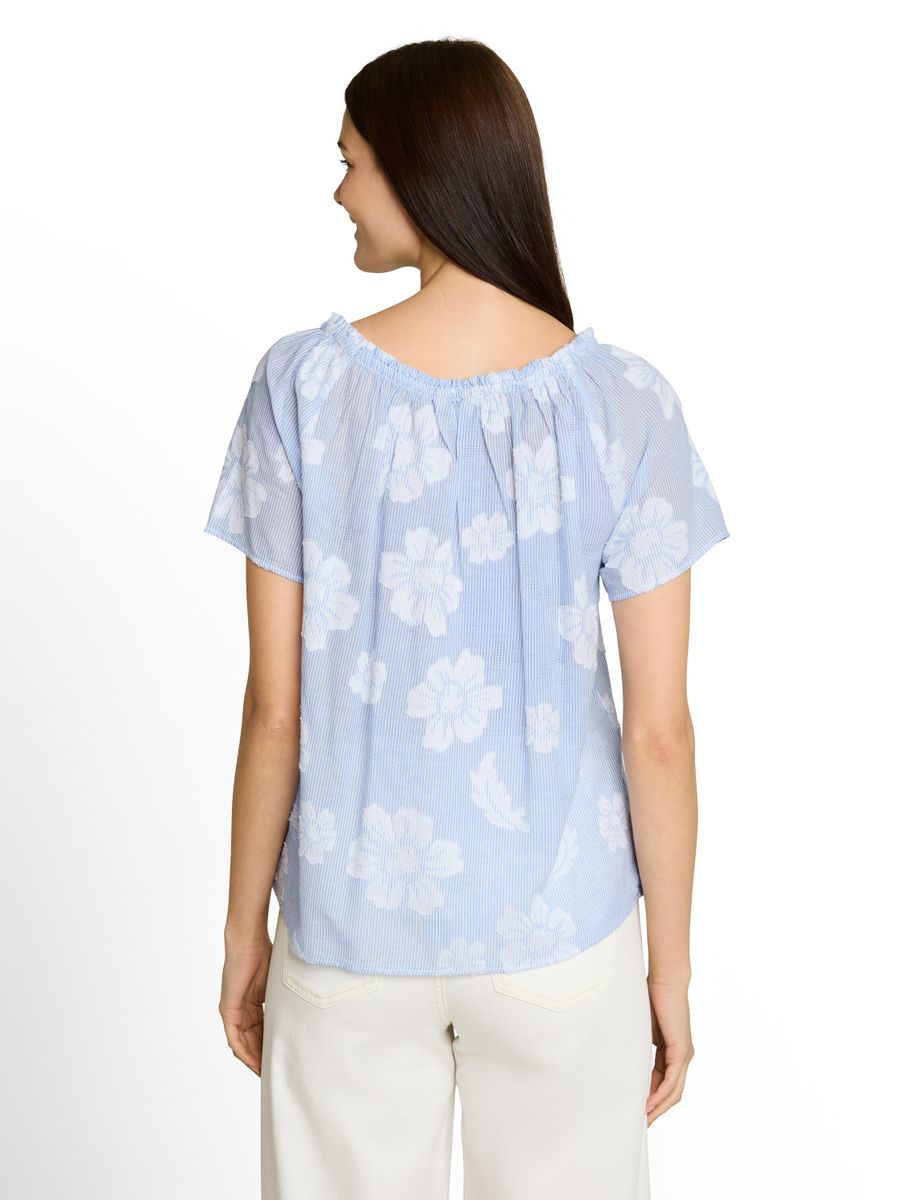 Bluse mit Streifen aus Jacquard