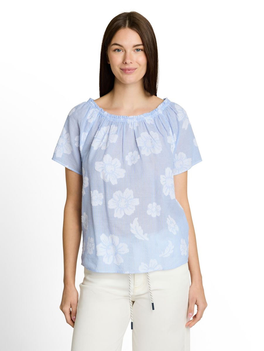 Bluse mit Streifen aus Jacquard
