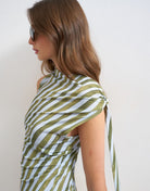 TSRIKKE STRIPED KNIT SHOULDER TOP JRS