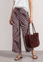 Wide Leg Hose mit Print und Gallonstreifen