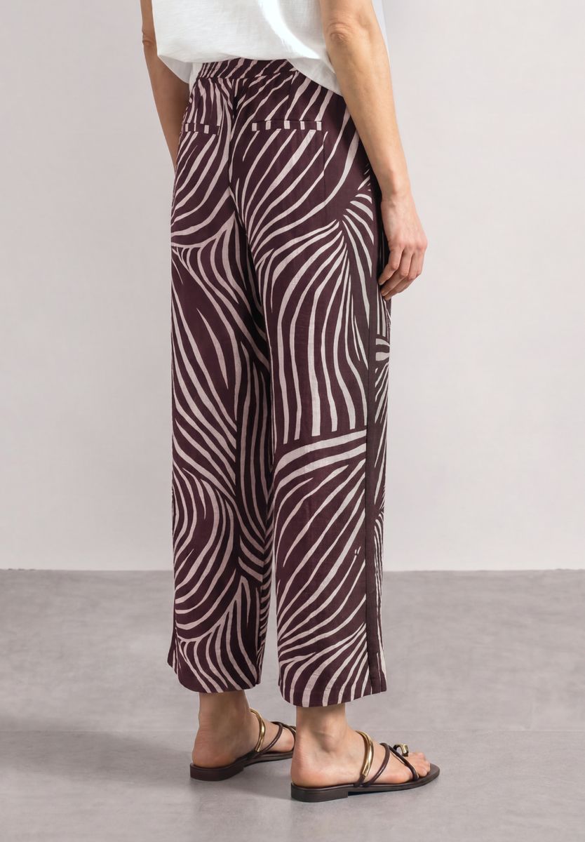 Wide Leg Hose mit Print und Gallonstreifen