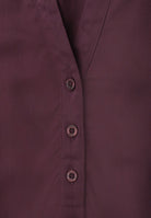 Kurzarm Bluse mit Split Neck und Elastiksaum