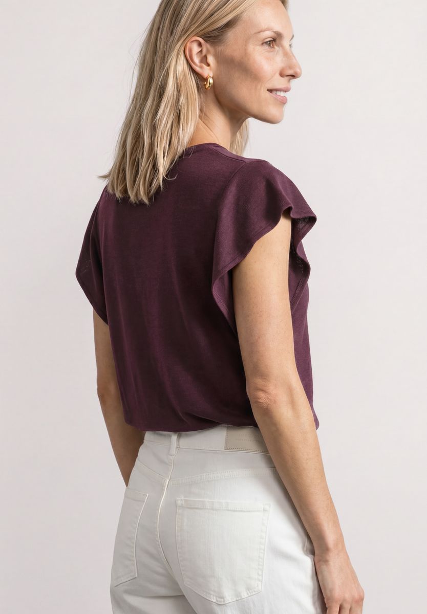 Shirt mit kurzen Volant-Ärmeln