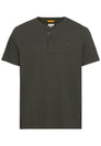 Kurzarm Henley-Shirt mit geripptem Kragen