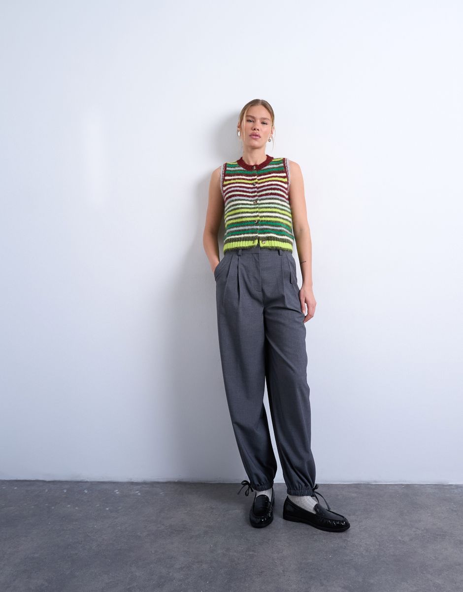 TSCARO STRIPE SL O-NECK VEST
