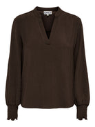 ONLMETTE V-NECK LS SMOCK TOP NOOS WVN