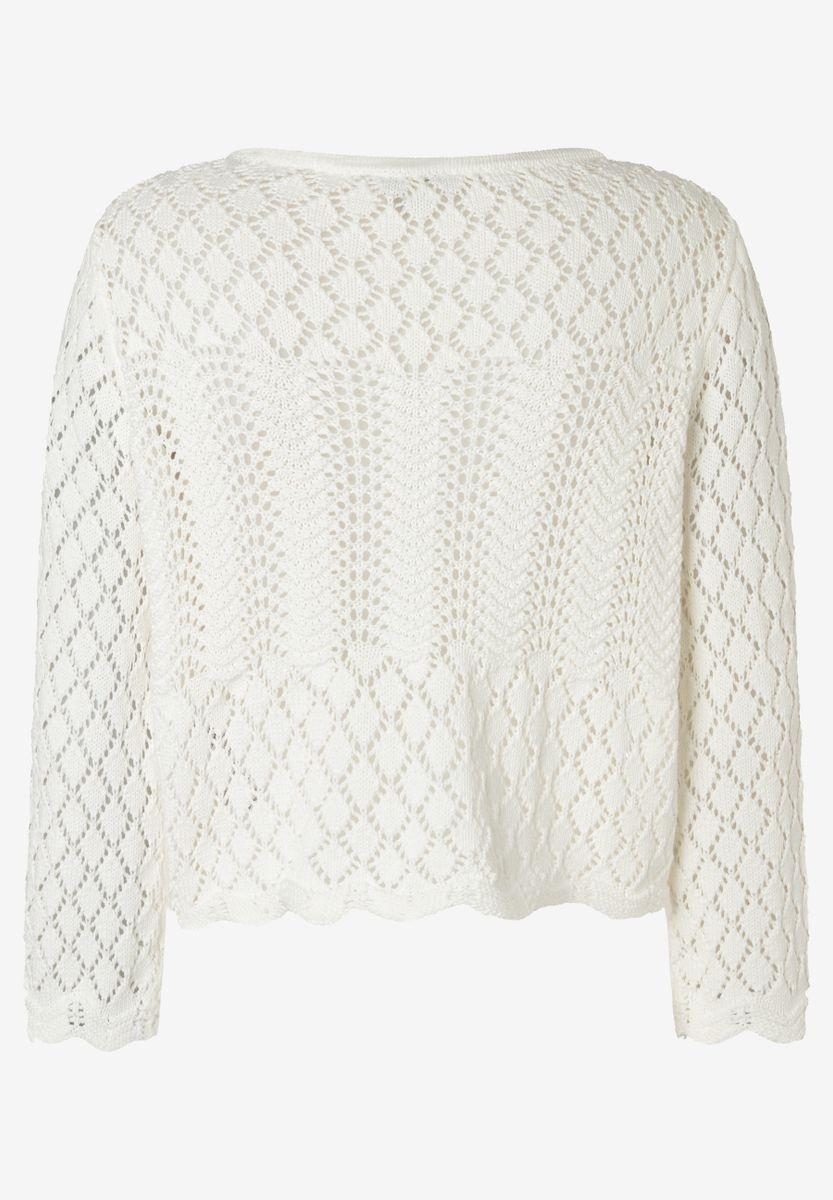 Ajour-Pullover mit 3/4 Arm