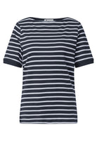 T-Shirt mit Boat Neck und Streifen