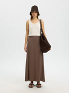 SLWVIVA HW ANKLE LINEN BLEND SKIRT