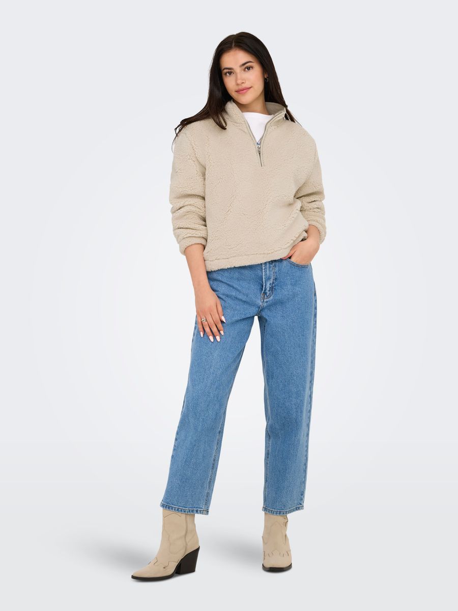 ONLNEW DALLAS L/S HIGHNECK ZIP SWT NOOS
