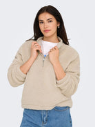 ONLNEW DALLAS L/S HIGHNECK ZIP SWT NOOS