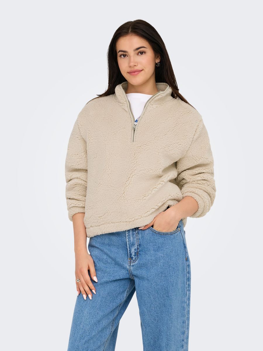 ONLNEW DALLAS L/S HIGHNECK ZIP SWT NOOS