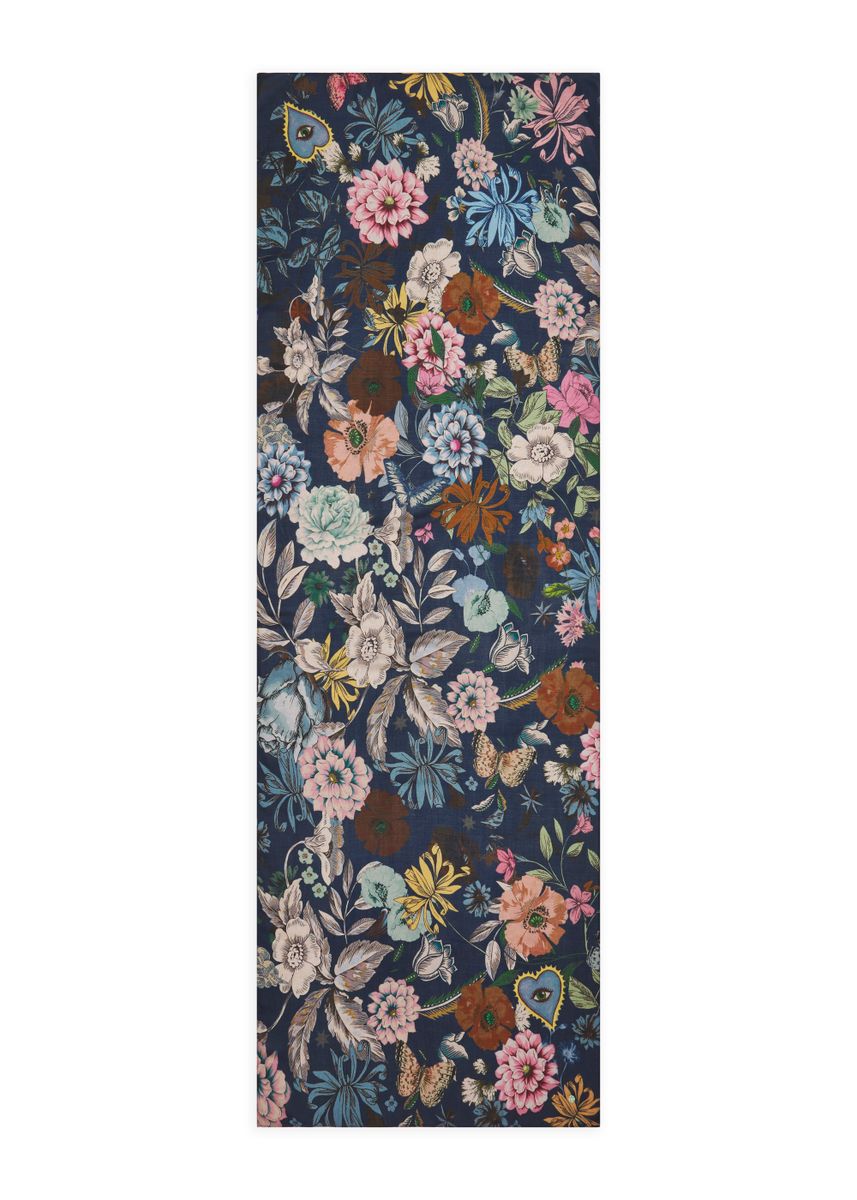 Schal aus Viskose mit Blumen-Muster