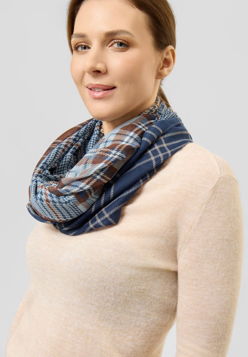 Loop aus recyceltem Polyester mit Karo-Mix
