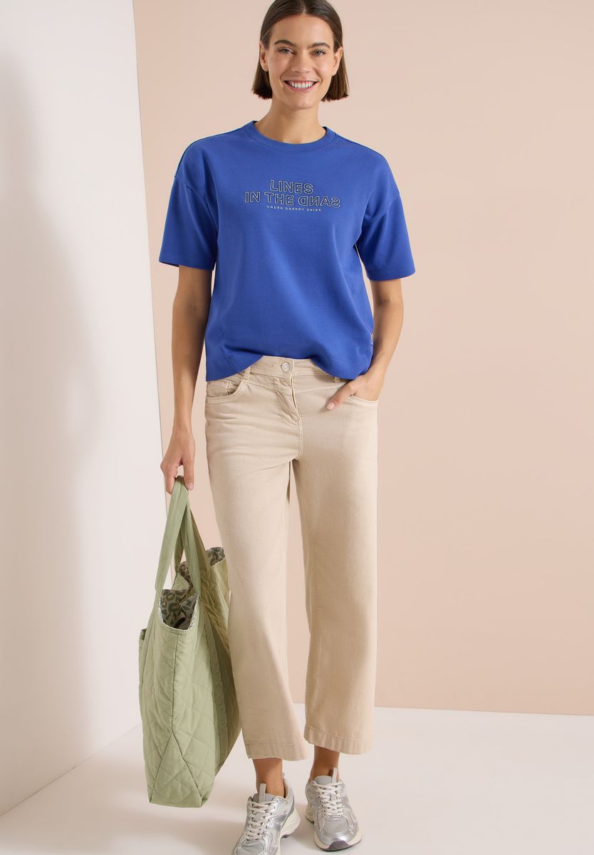 Kurzarm Sweatshirt mit Embroidery