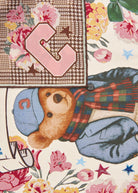 Luxuriöses Nicki Tuch aus reiner Seide mit Teddy-Bär-Motiv