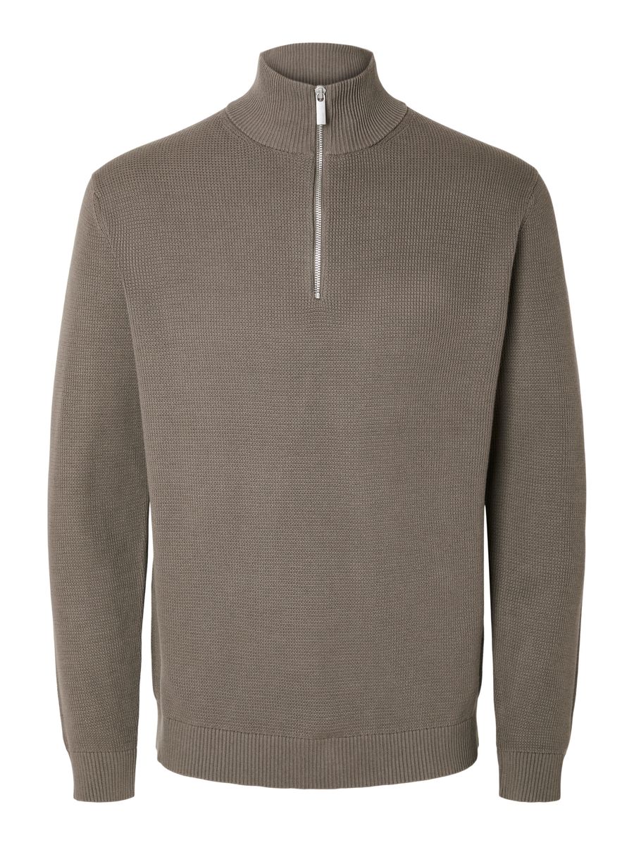 SLMDANE LS KNIT REG STRUC HALF ZIP NOOS