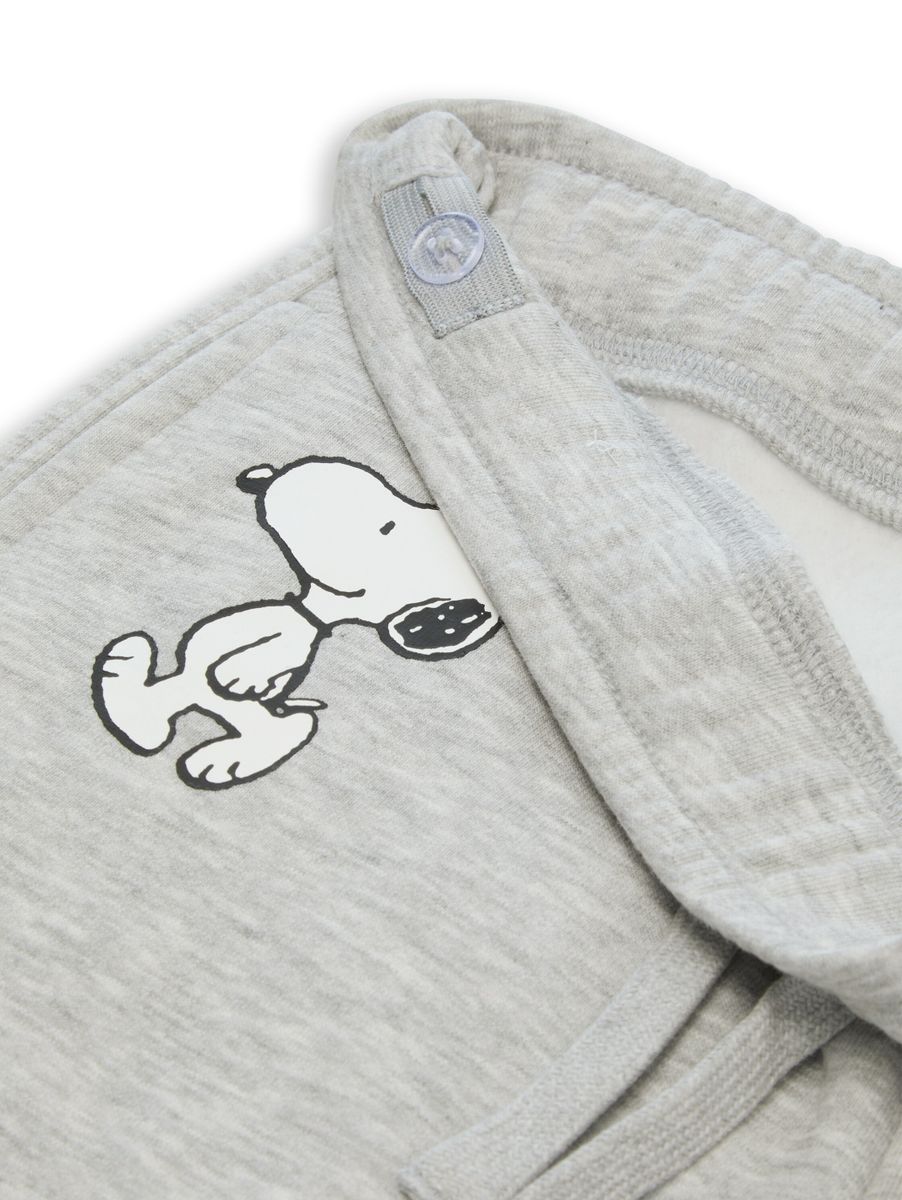 Jogginghose mit Snoopy-Print in Melange-Optik