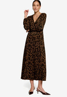 Gemustertes Maxikleid  mit V-Ausschnitt