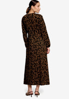 Gemustertes Maxikleid  mit V-Ausschnitt