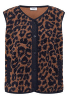 Teddy-Weste mit Softshelldetails und Leo-Muster