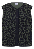Teddy-Weste mit Softshelldetails und Leo-Muster
