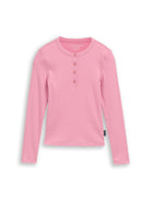 Henley Langarmshirt mit Rippstruktur