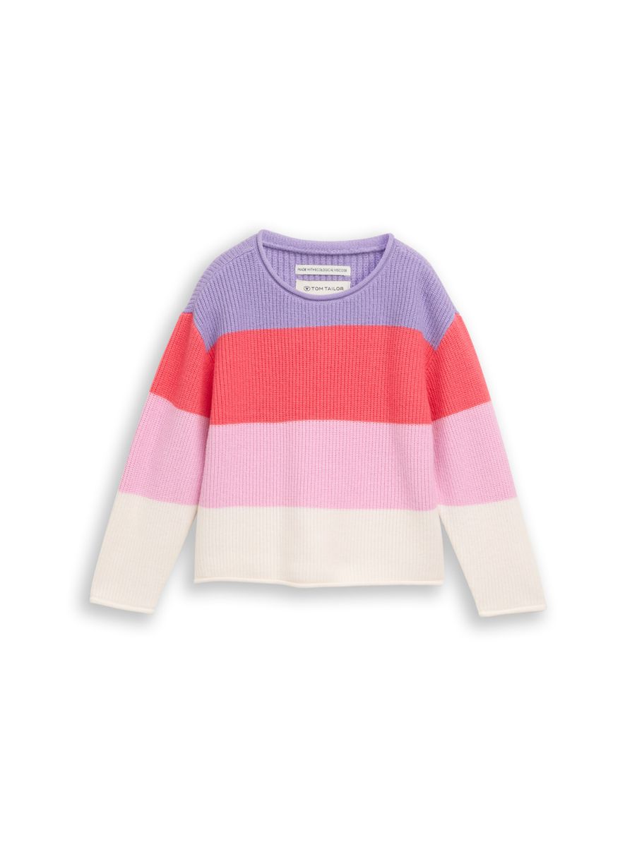 Strickpullover mit Colour Blocking