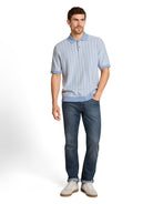 Strick-Poloshirt mit Streifenmuster