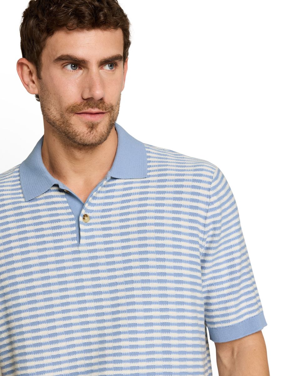 Strick-Poloshirt mit Streifenmuster