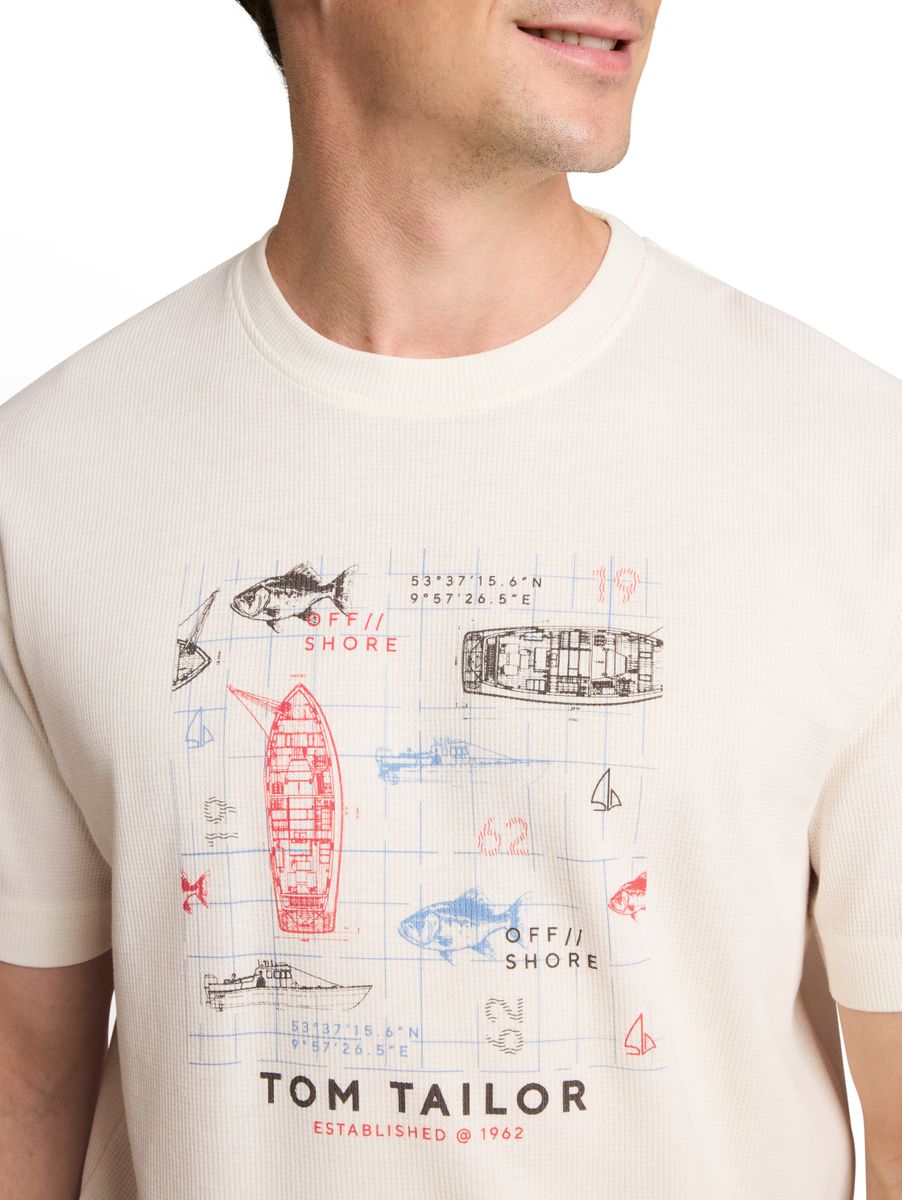 T-Shirt mit Waffelstruktur