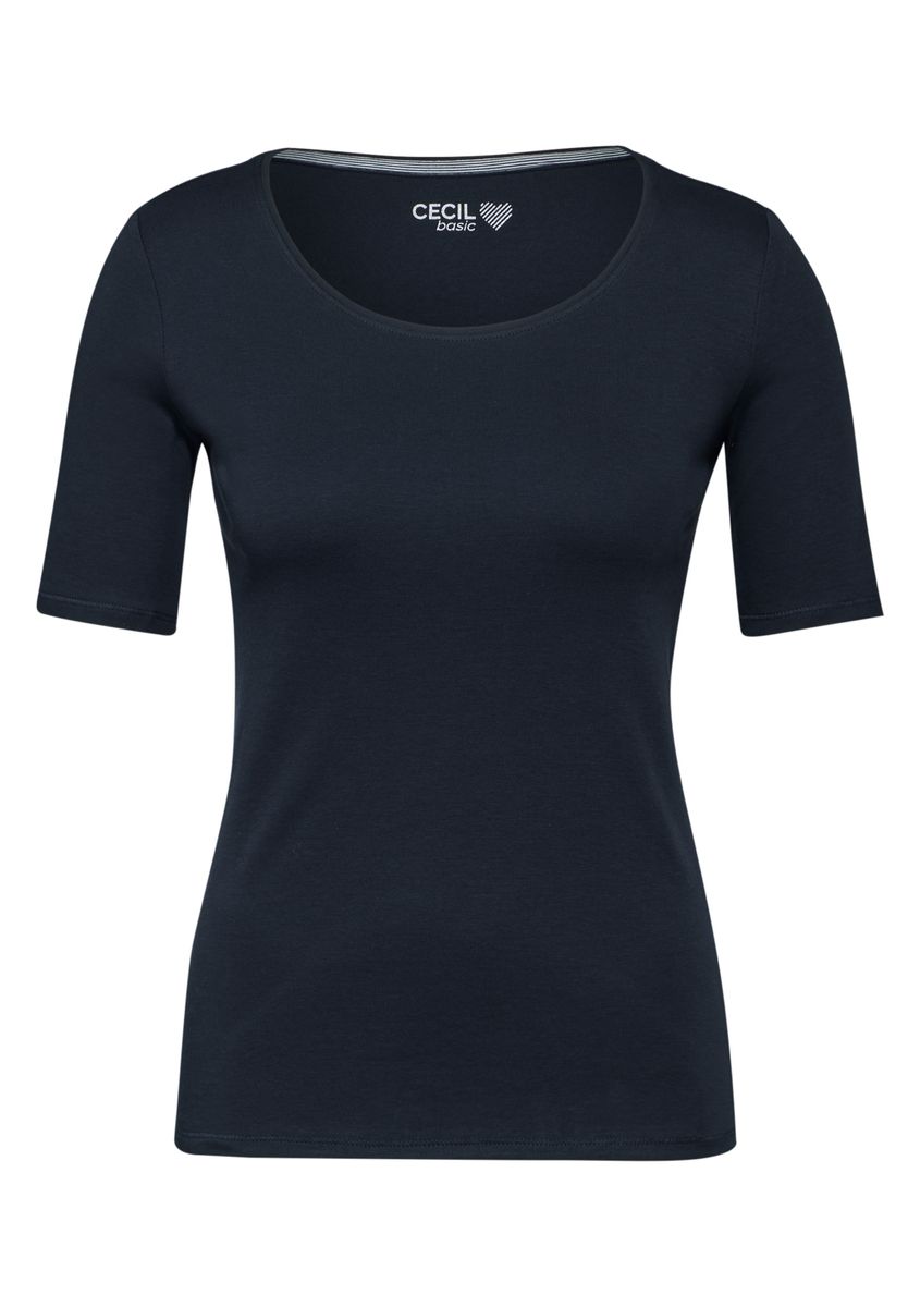 Basic T-Shirt mit Rundhals in Unifarbe