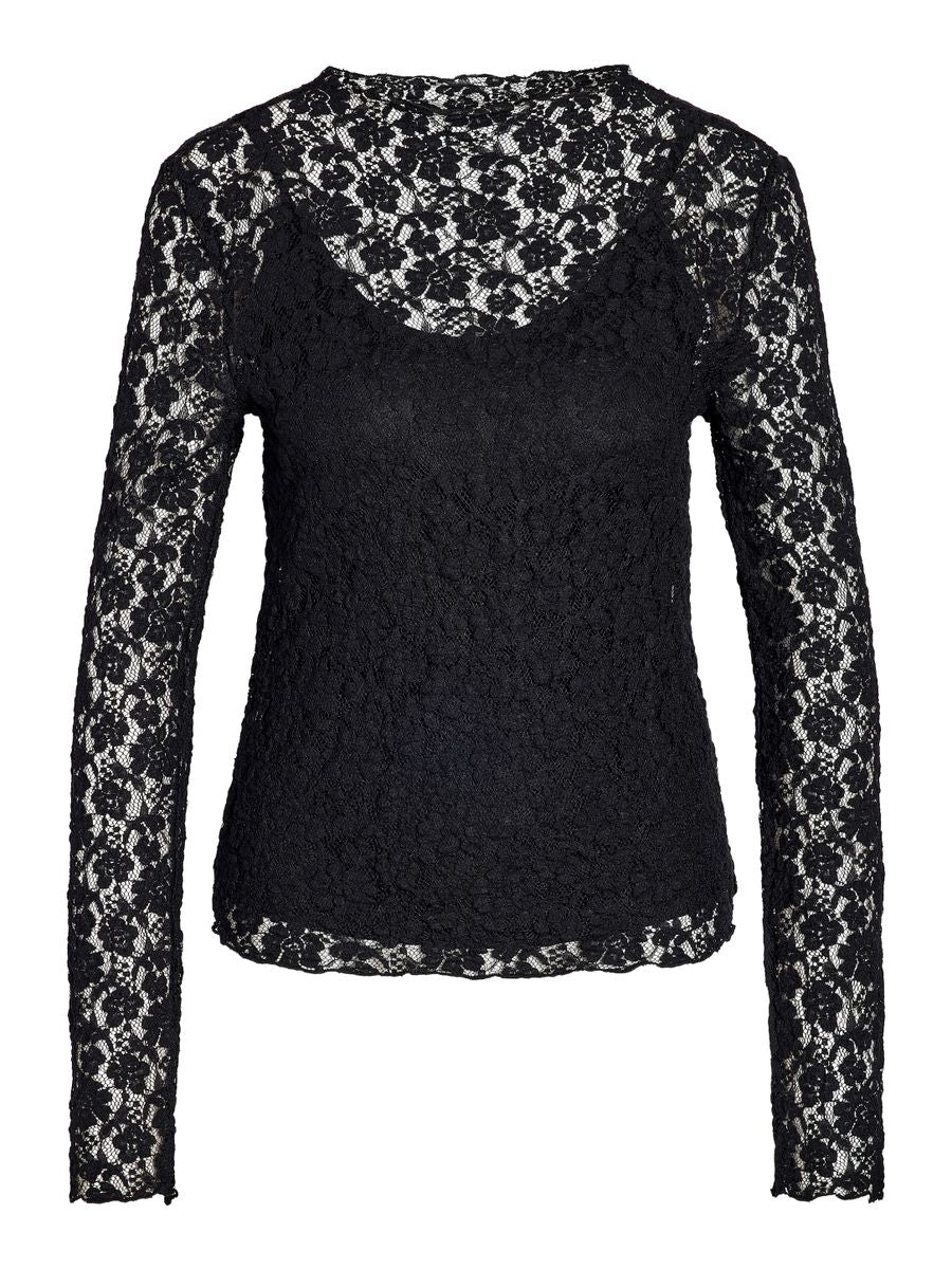 NMRILEY L/S LACE TOP JRS