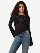 NMRILEY L/S LACE TOP JRS
