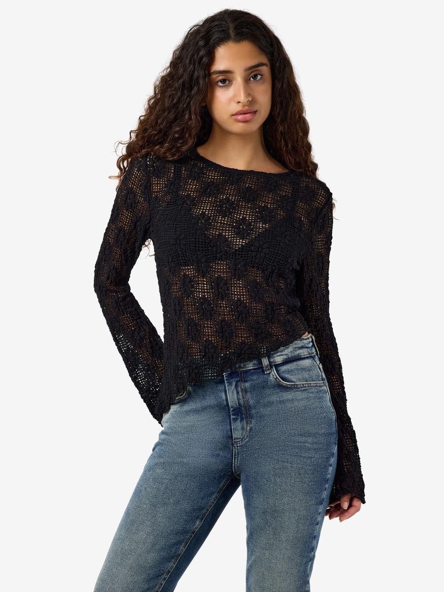 NMRILEY L/S LACE TOP JRS