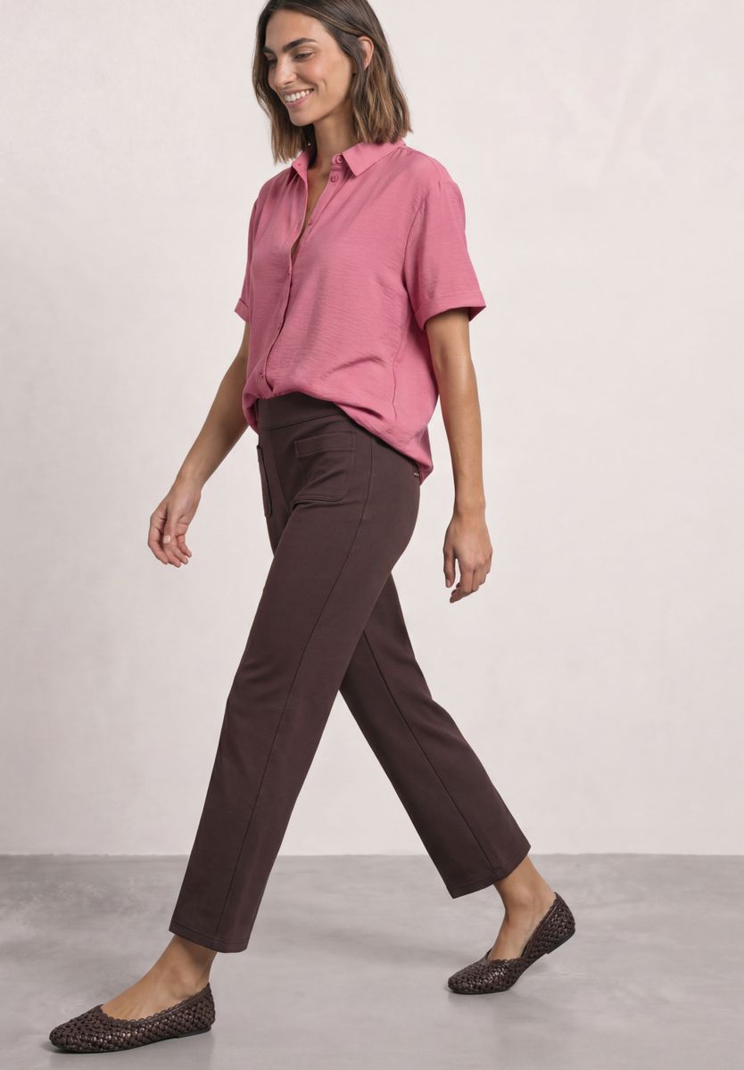 High Waist Straight Leg Hose im Casual Fit
