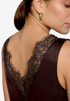 Satin-Top mit Spitze