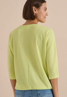 3/4-Arm Shirt mit Waffelstruktur