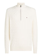 CLASSIC COTTON CABLE ZIP MOCK