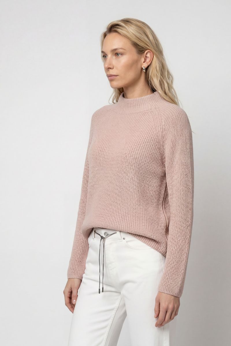 Strickpullover mit Stehkragen