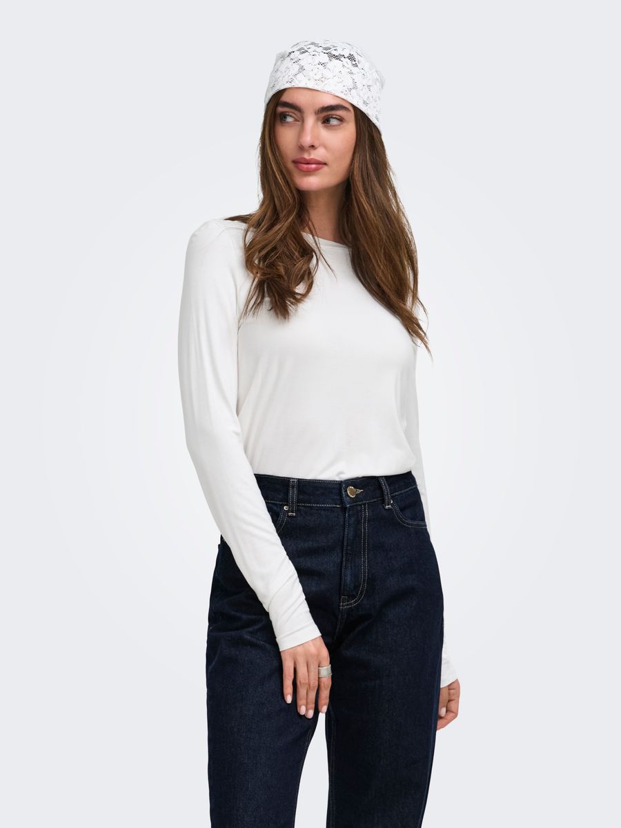 ONLBAMBOO L/S O-NECK TOP JRS