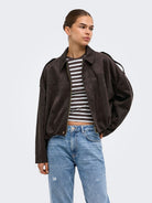 ONLMOON-STINA FAUX SUEDE BOMBER PNT NOOS
