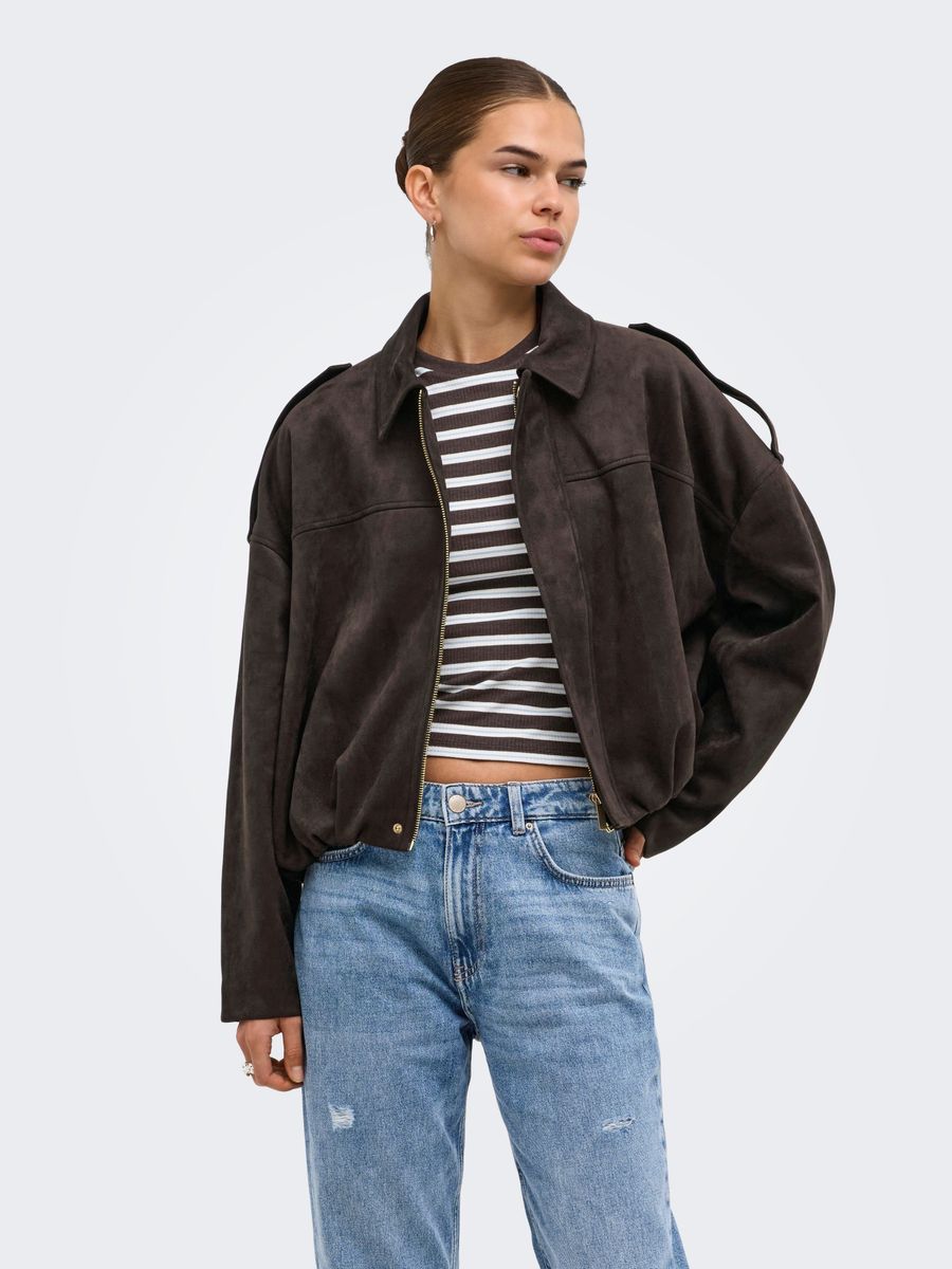 ONLMOON-STINA FAUX SUEDE BOMBER PNT NOOS