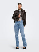 ONLMOON-STINA FAUX SUEDE BOMBER PNT NOOS